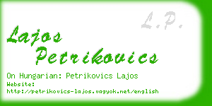 lajos petrikovics business card